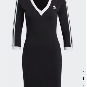 Adidas Black Long Sleeve Dress with White Accents